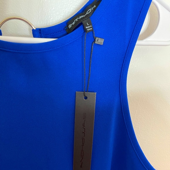SYMPHONY BRAND NEW Blue fitted dress size LARGE - Picture 5 of 7